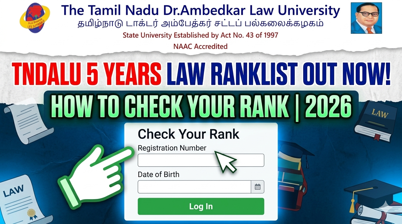 TNDALU 5 YEARS LAW RANKLIST – 2026