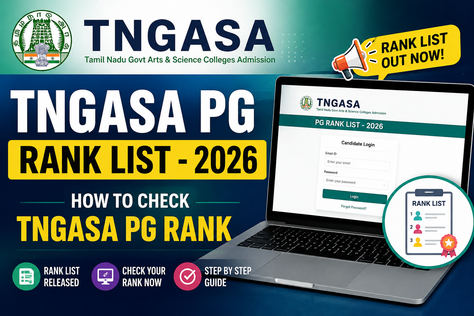 TNGASA PG RANK LIST – 2026
