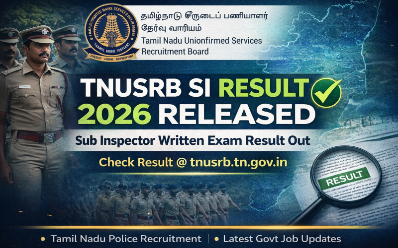 🟢 TNUSRB SI Exam Result 2026 Released – Check Your Result Online