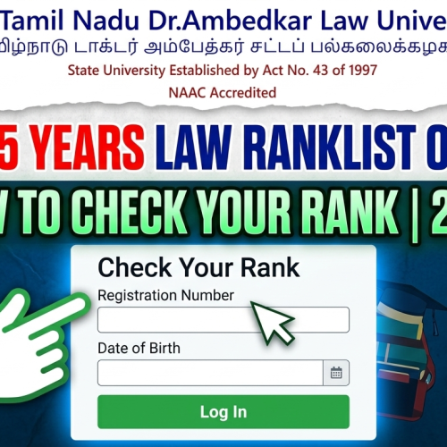TNDALU 5 YEARS LAW RANKLIST – 2026