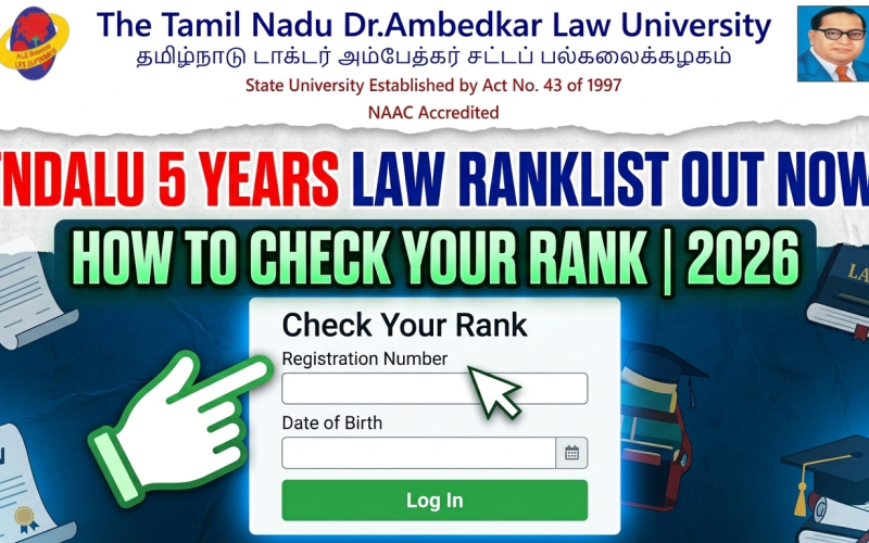 TNDALU 5 YEARS LAW RANKLIST – 2026