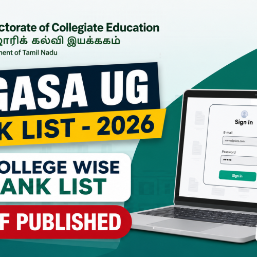 TNGASA UG Ranklist – 2026 | Tamilnadu Govt Arts & Science College Admission