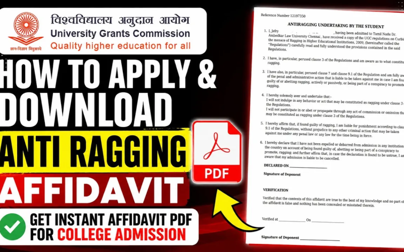 How to Apply & Download Anti Ragging Affidavit in Tamil | College Admission Affidavit – 2026