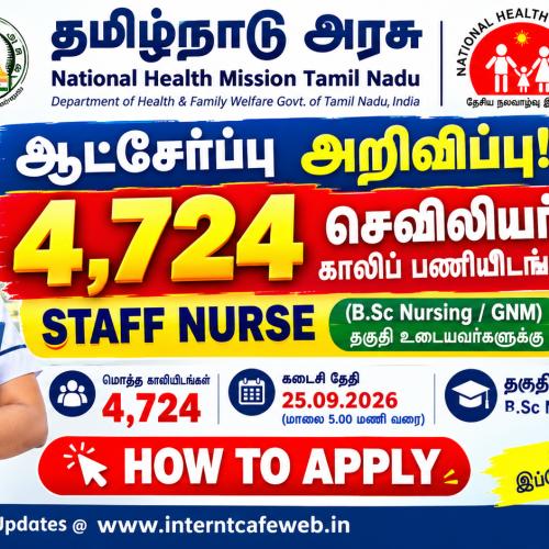 4,724 Staff Nurse Vacancies in the Tamil Nadu Government (2026) – NHM TN Recruitment Notification!