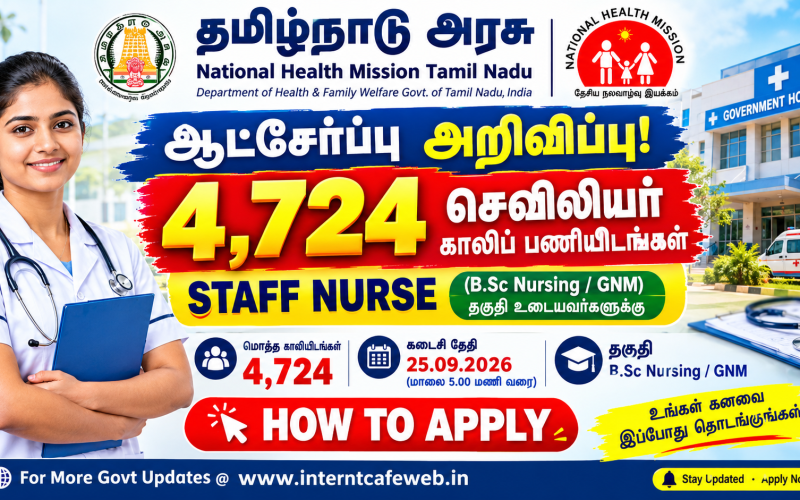 4,724 Staff Nurse Vacancies in the Tamil Nadu Government (2026) – NHM TN Recruitment Notification!